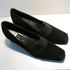 Black Stuart Weitzman Slip-on Platform Loafers, Size 8.5